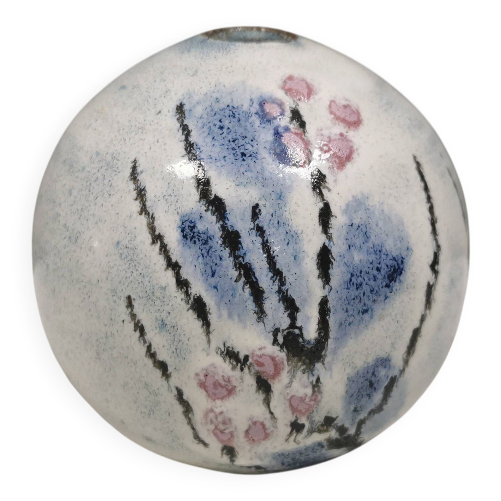 A beautiful little spherical vase from Danish Barholt Ceramics, 1970s–80s.