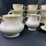 Limoges porcelain tea set Bernardaud Teapot sugar bowl milk pot cups
