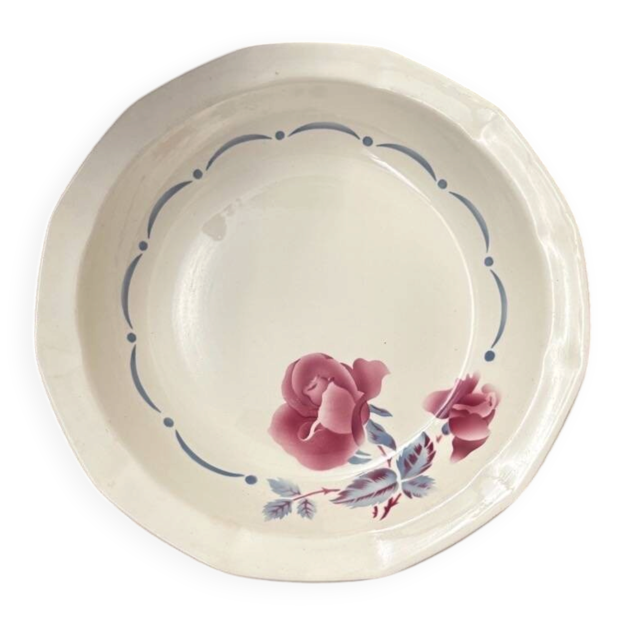 Shallow Dish Digoin Sarreguemines Model "Boulogne" - Vintage Earthenware