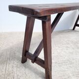 Old bench in firm country wood