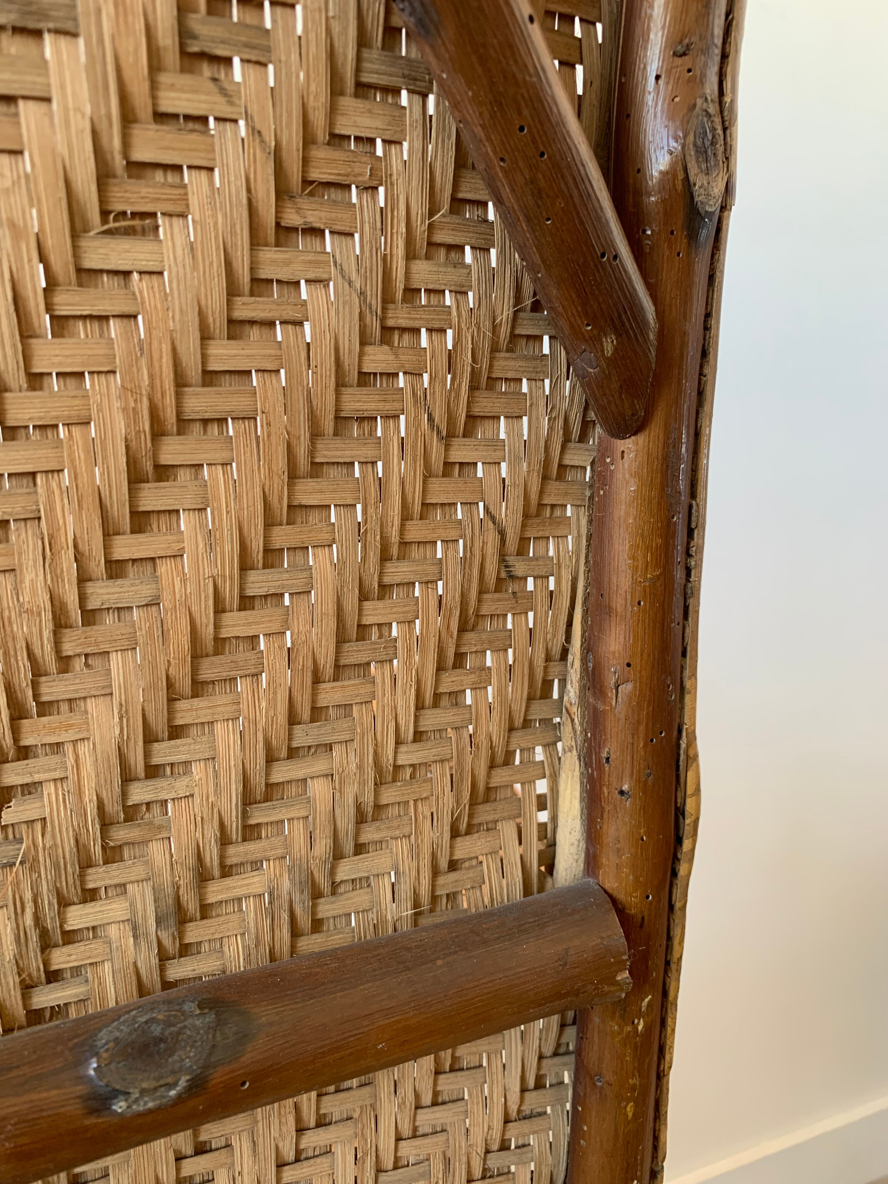 Old rattan armchair