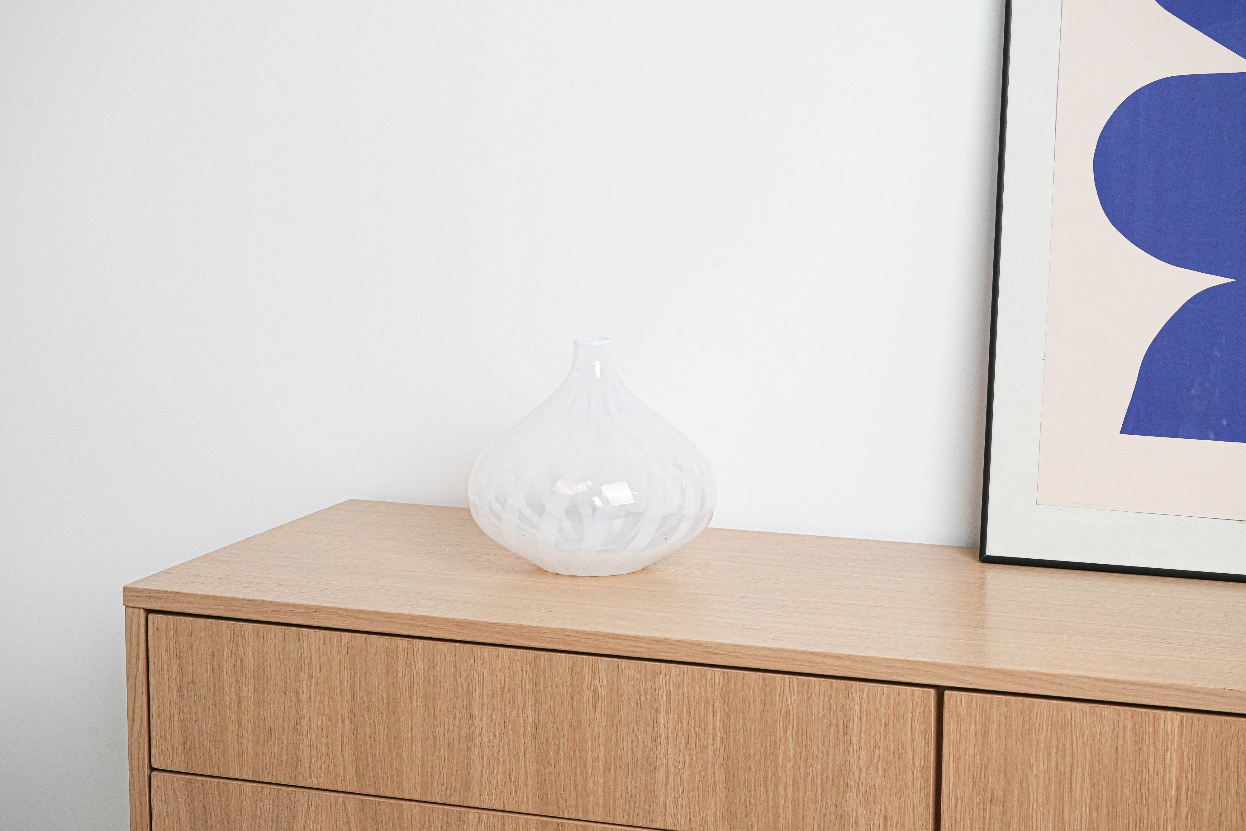 Glass vase, Italian design, 1960s, made in Italy