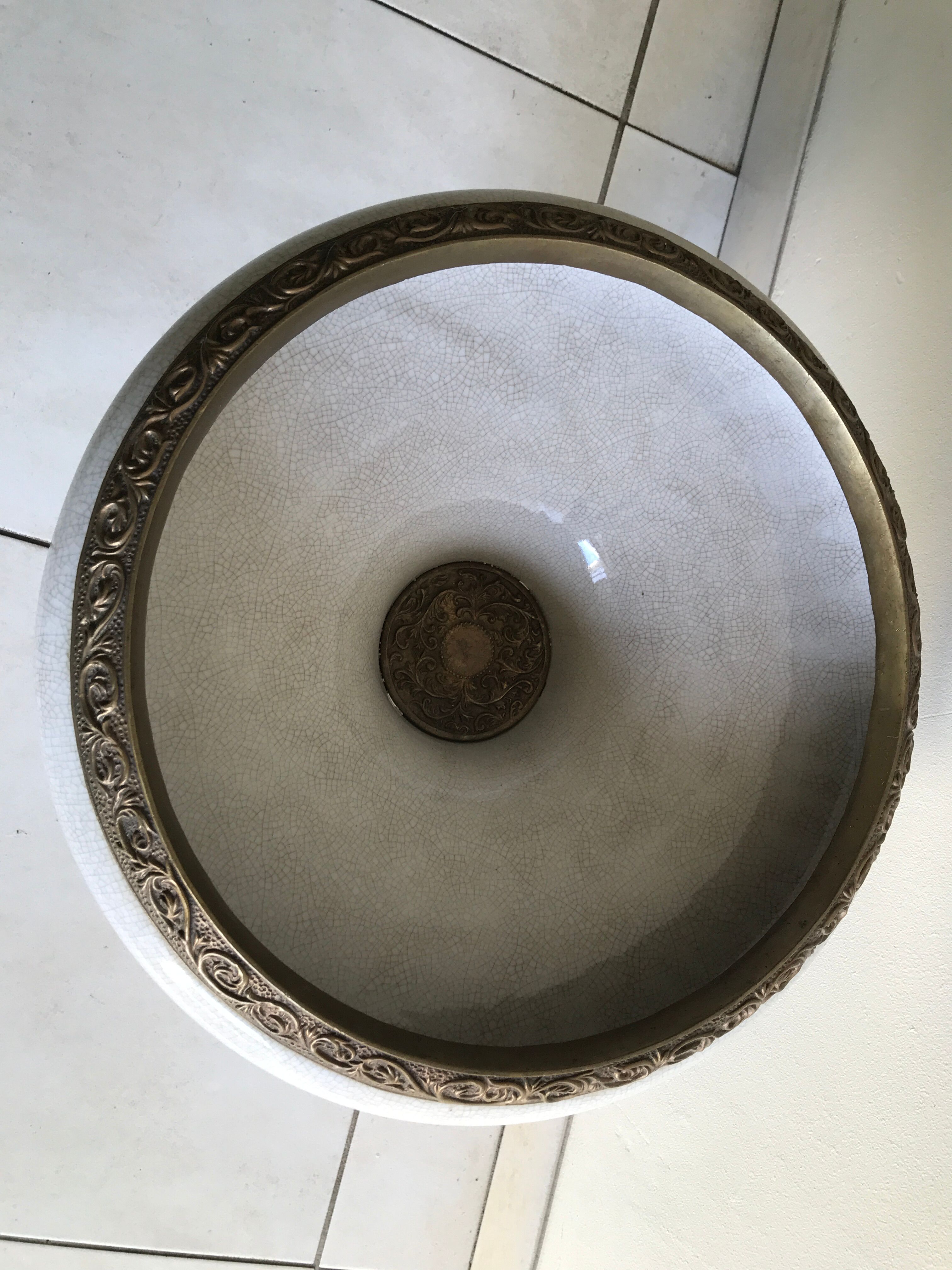 Large cut on foot in marble and bronze