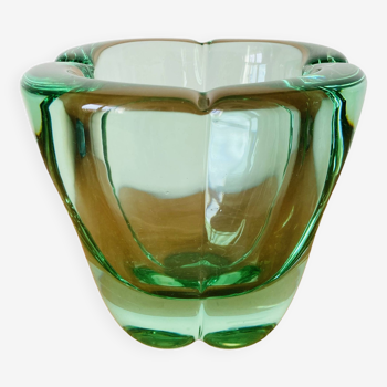 Daum vintage green vase