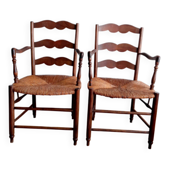 Pair of nursery armchairs, 19th-century Provençal style