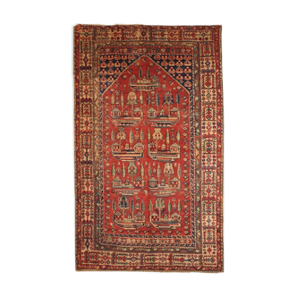 Old Turkish Carpet Anatolian handmade 125cm x 189cm 1890, 1B31