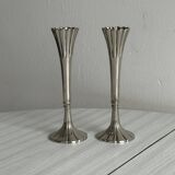 slender chrome metal candlestick