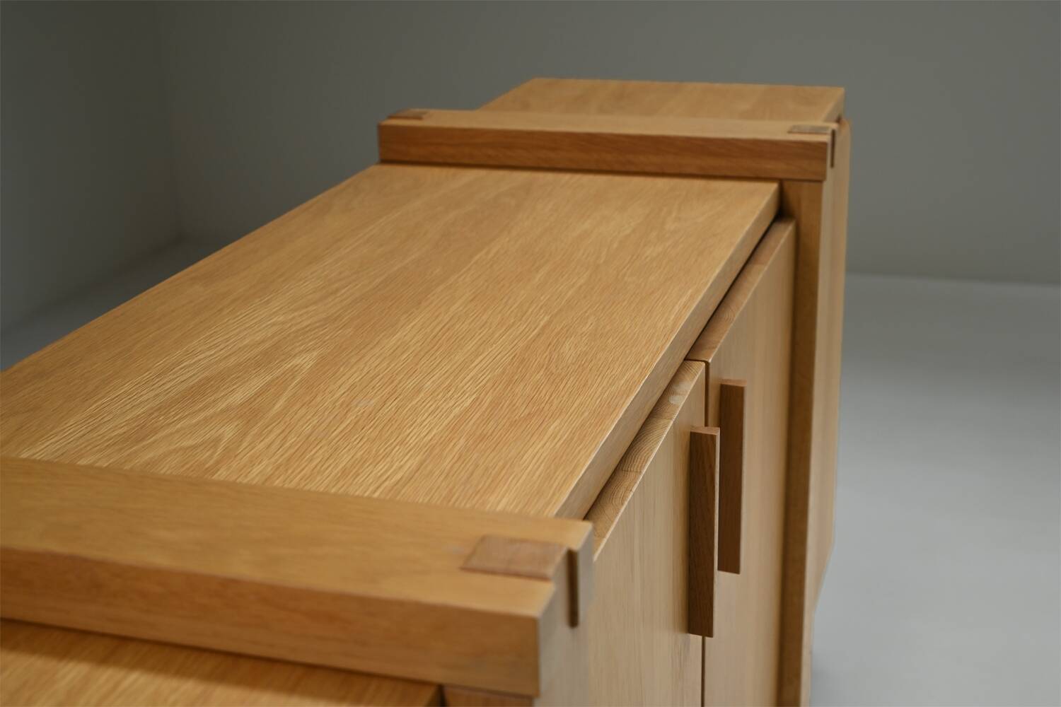 Brutalist oak sideboard, Belgium.