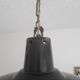 Industrial suspension - Enamelled sheet Dark grey and white - Ø 35 cm -1950
