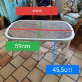 Table basse bois et cannage