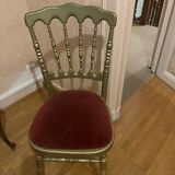 Gilded Napoleon III chair with red velvet seat