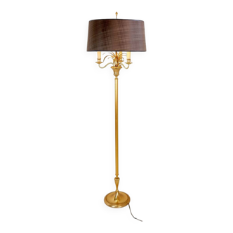 Pineapple Brass Floor Lamp in the Style of Maison Charles, Circa 1970