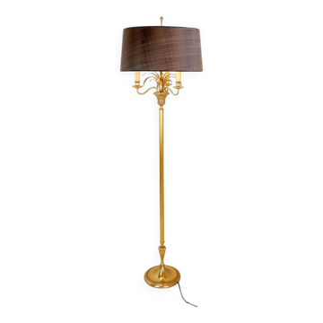 Pineapple Brass Floor Lamp in the Style of Maison Charles, Circa 1970