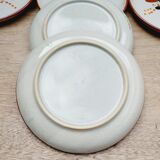 6 enamelled stoneware dessert plates