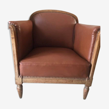 Fauteuil en cuir années 50