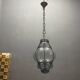 Wrought Iron Blue Murano Glass Light Pendant 1960’s