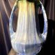 Grand vase forme amphore en gres de pierrefonds a couleur bleue et verte