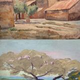 Painting bifacial view orientalist and mediterranean navy signed mid-xx°