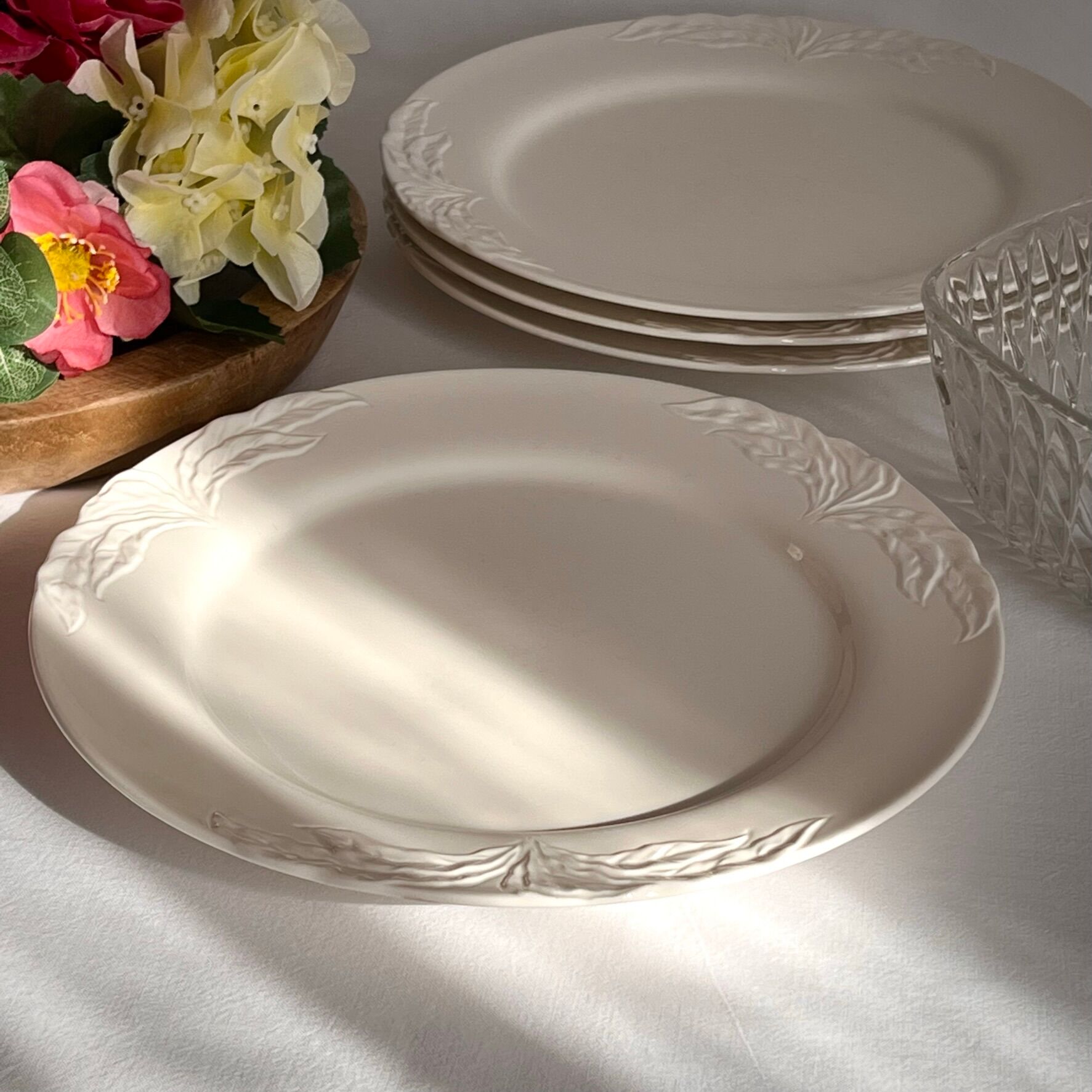 Lot de 4 assiettes plates Villeroy & Boch Foglia Vitro porcelaine