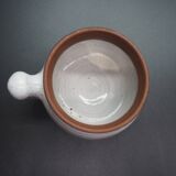Stoneware rammekin with a ball handle