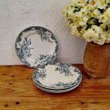 Set of 4 Terre de fer blue flat plates