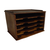 Wooden desk sorter binder to pose