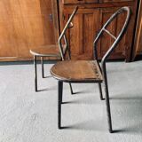 Set of 2 Mobilor chairs - 1950 - metal and wood