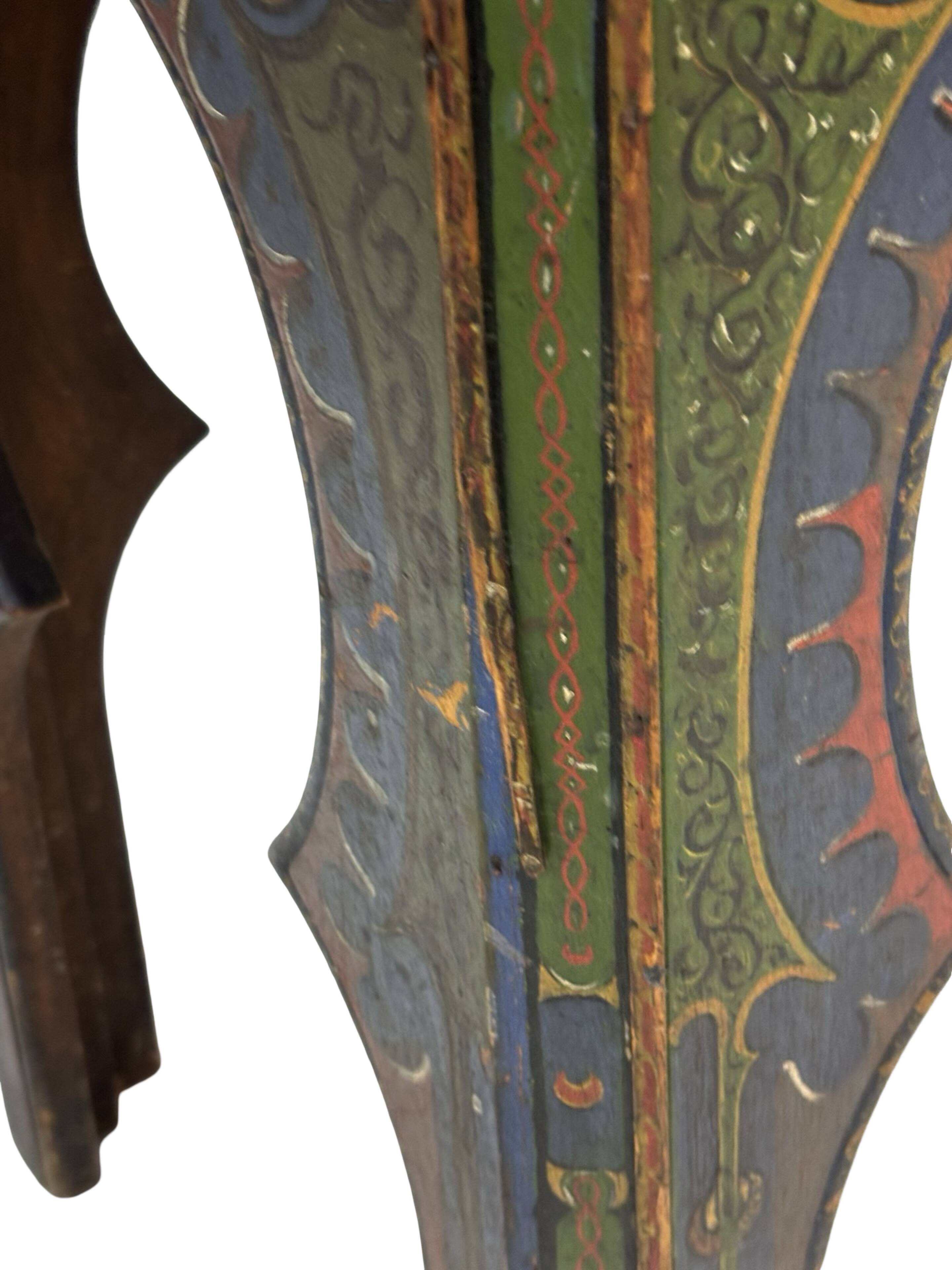 Antique hand-painted Moroccan Moorish Zouak side table
