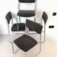 Chrome chair in gray fabric, Italy 1970s