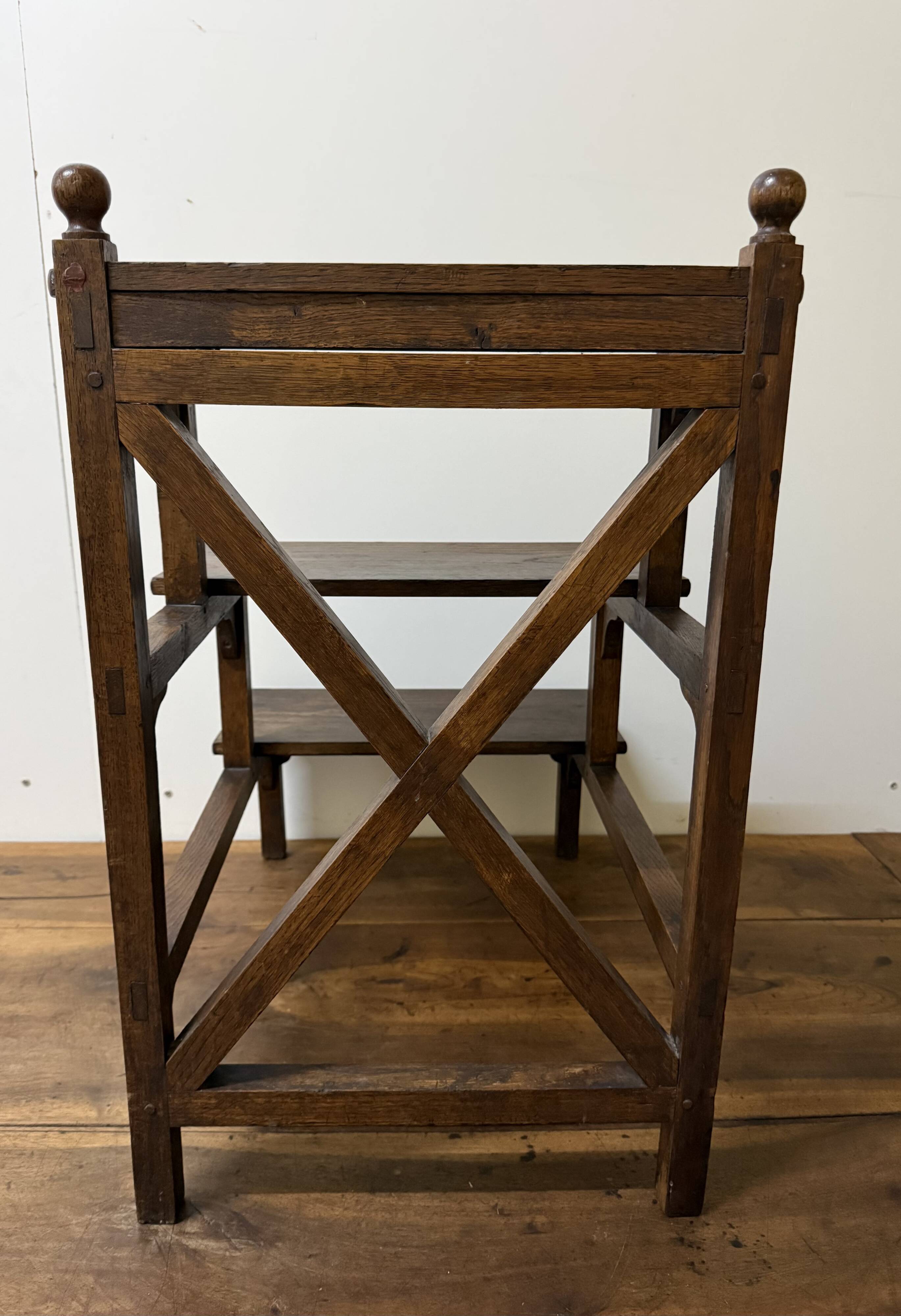 Library step ladder in oak