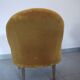 Yellow velvet padded toad armchair
