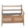 Antique oak solid wood bank with caning.