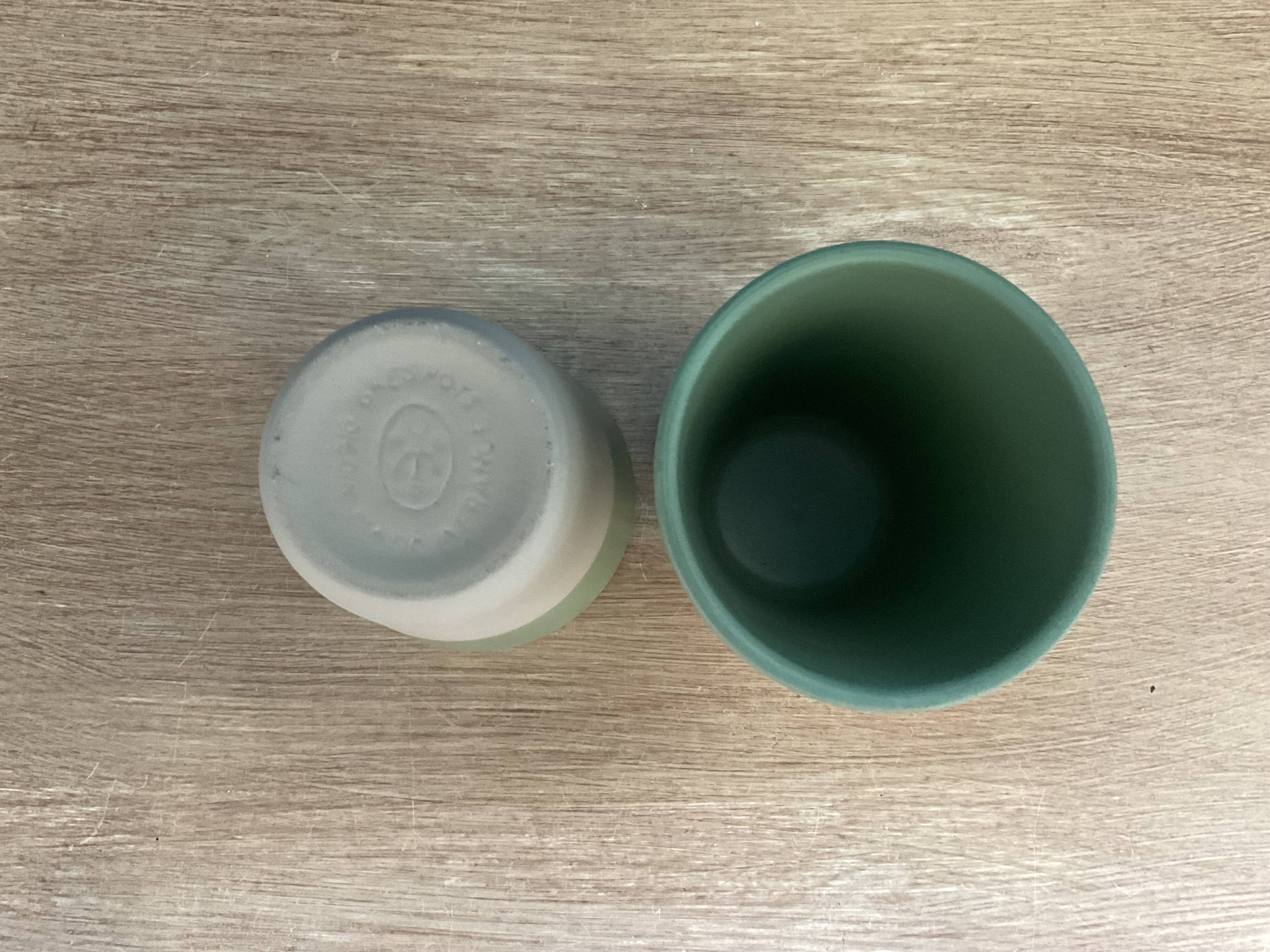 Vintage two-tone stoneware water service – Digoin Manufacture – Water green