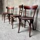 Set of 4 Fischel bistro chairs crocodile model 1930