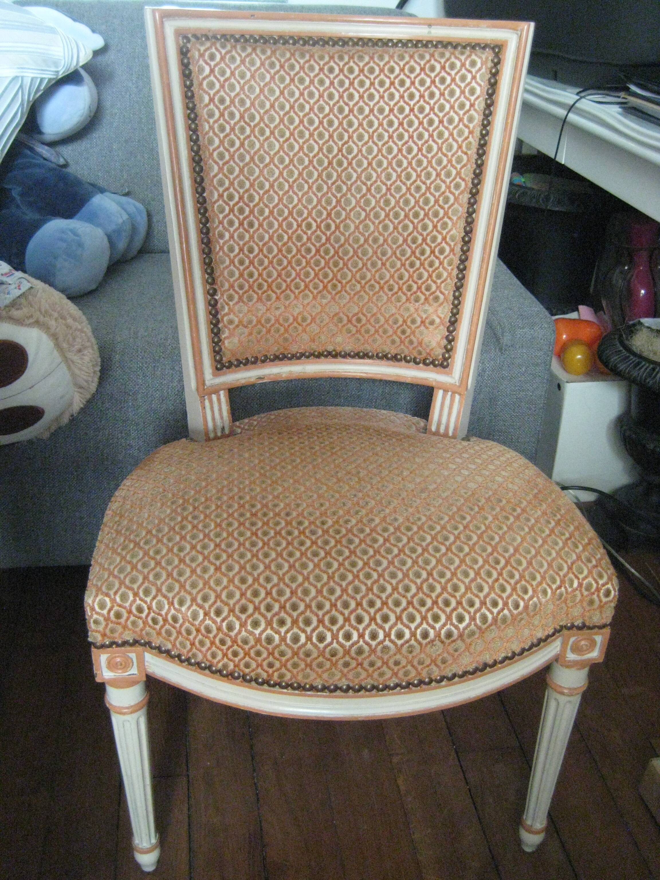 4 covered chairs