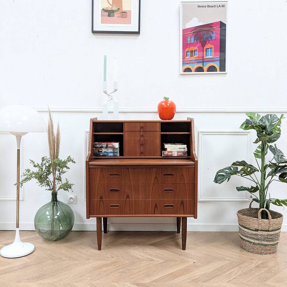 Vintage Danish teak secretary, 1960s.