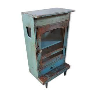 Old  glass extra furniture in teak