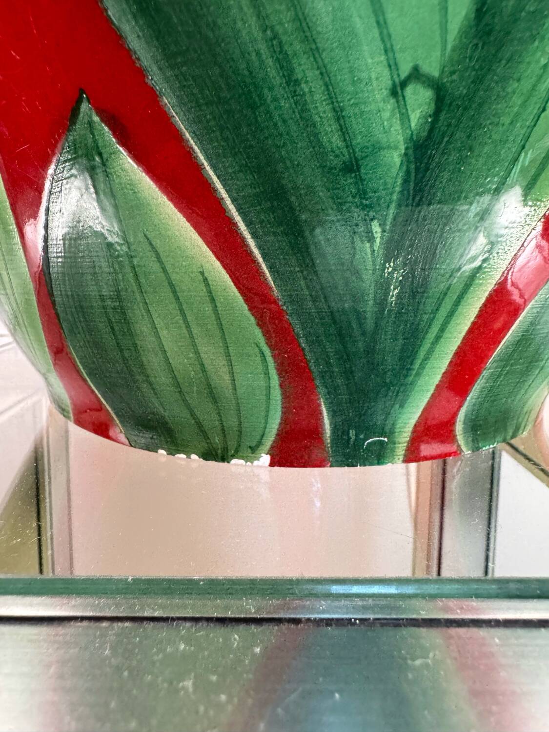 80s Drimmer lamp red ceramic and iris