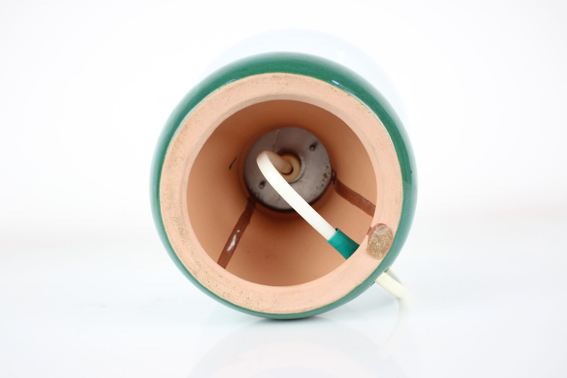 Vintage glass and ceramic table lamp osvetlovaci sklo valasske mezirici, 1970s