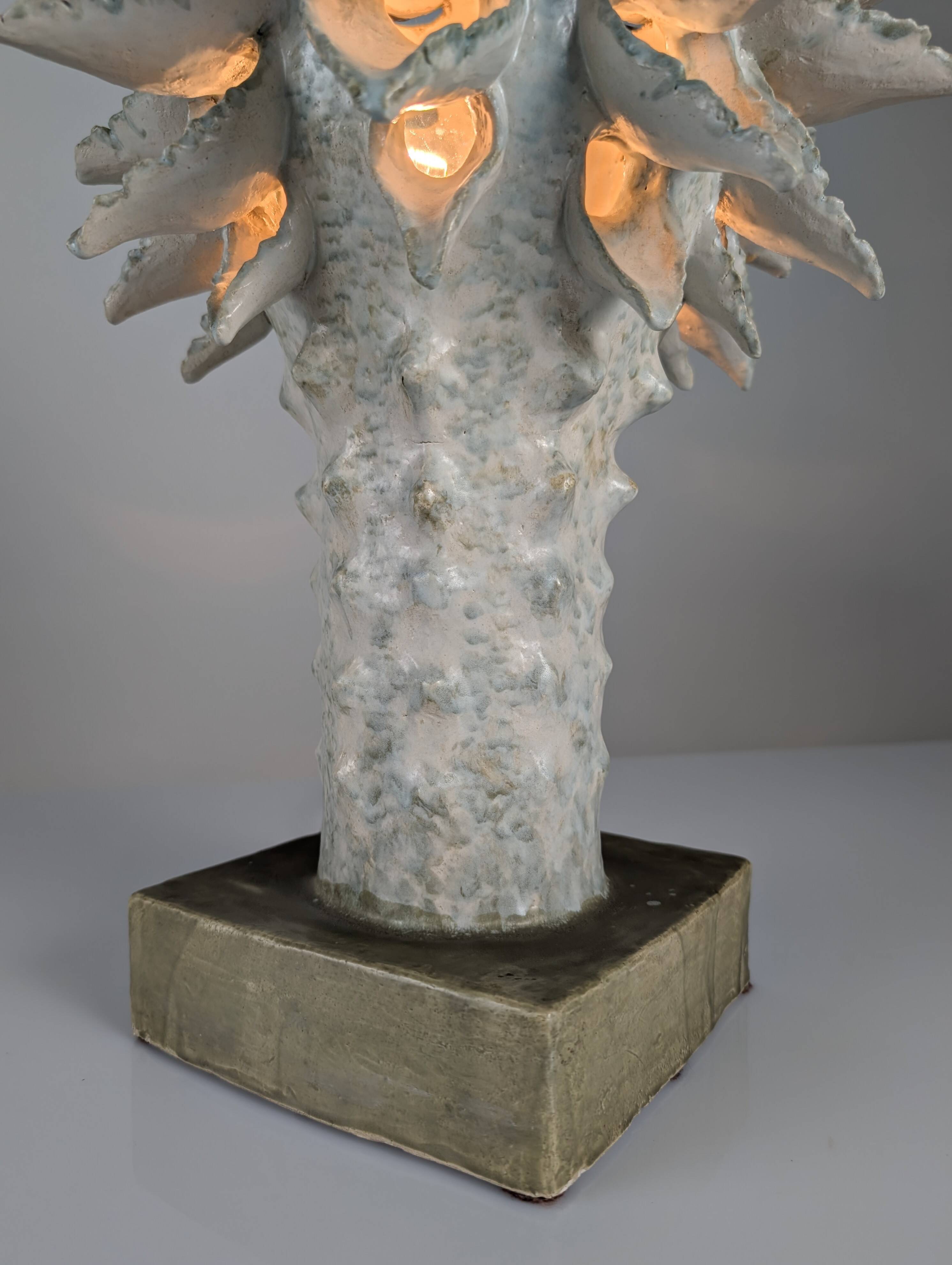 Glazed Ceramic Light Sculpture by Birthe Aksby, Denmark, 1970s