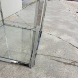 Designer chrome column display shelf - 1970s