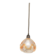 Suspension with amber moulded glass globe featuring wavy patterns.