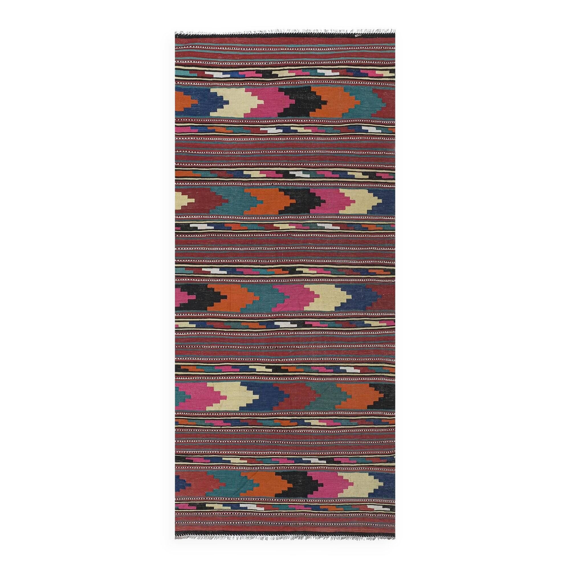 Vintage Turkish kilim, handwoven, 155x364 cm.