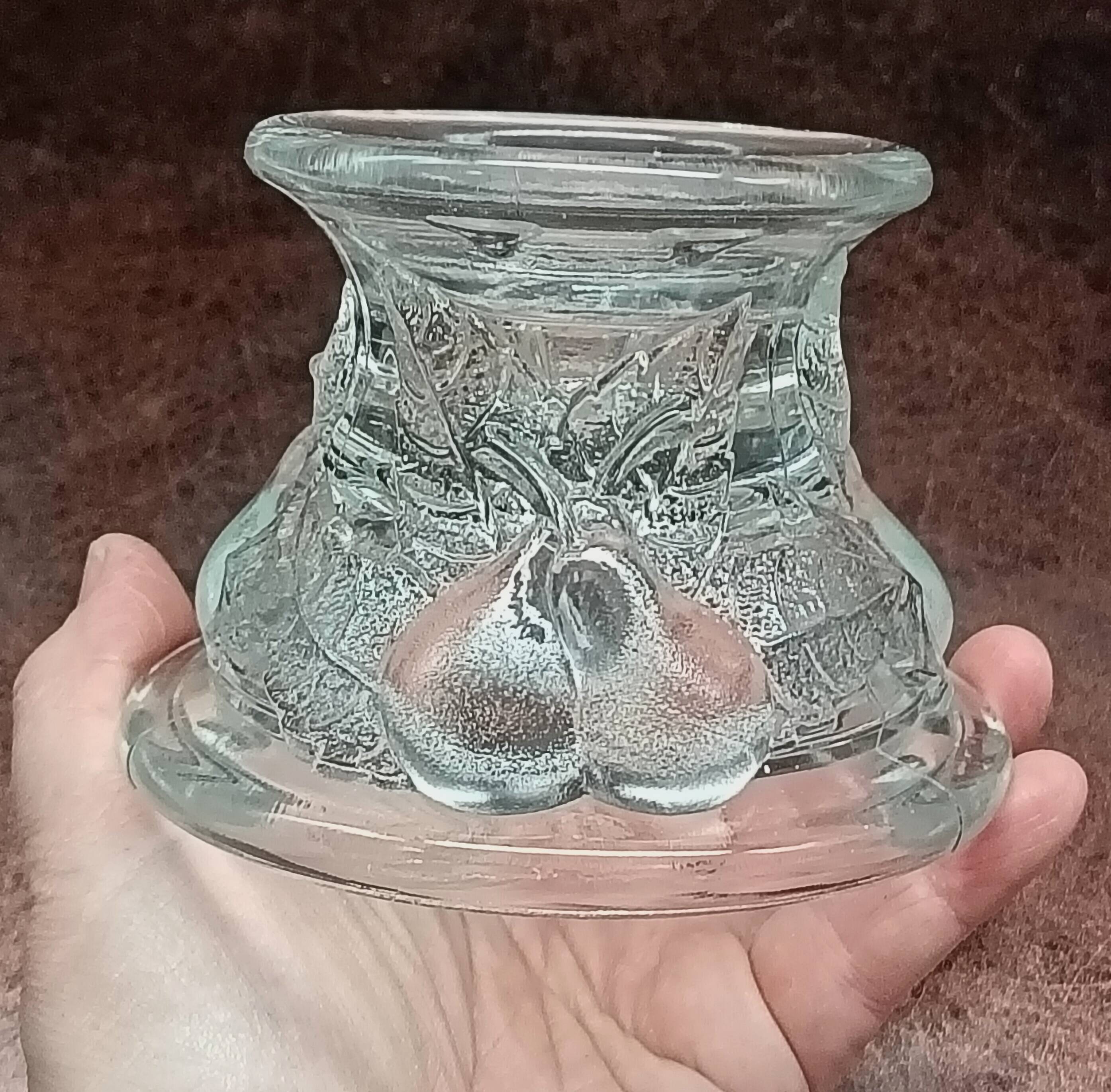 Pair of vintage clear glass double-function candlesticks, candle holders