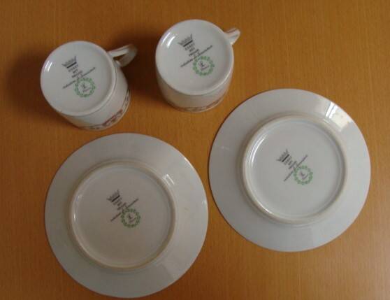 Cups and saucers Louis Lourioux / Limoges