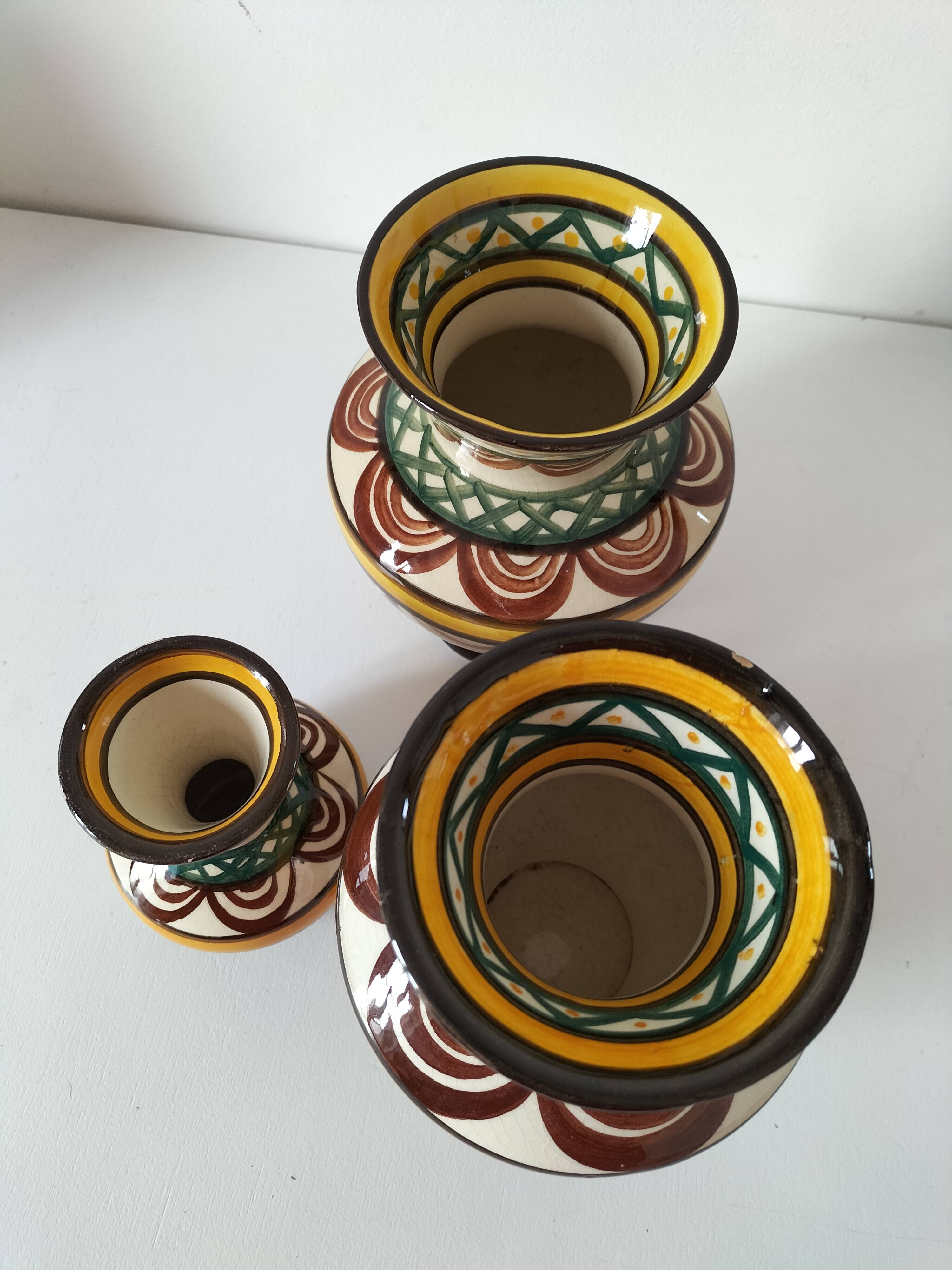 Trio of Saint Jean de Bretagne vases