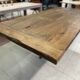 Table solid centenary firm top with matt black metal foot