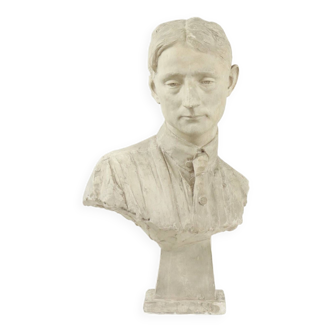 Antique Life-Size Bust of a Man Plaster Art France ca 1900