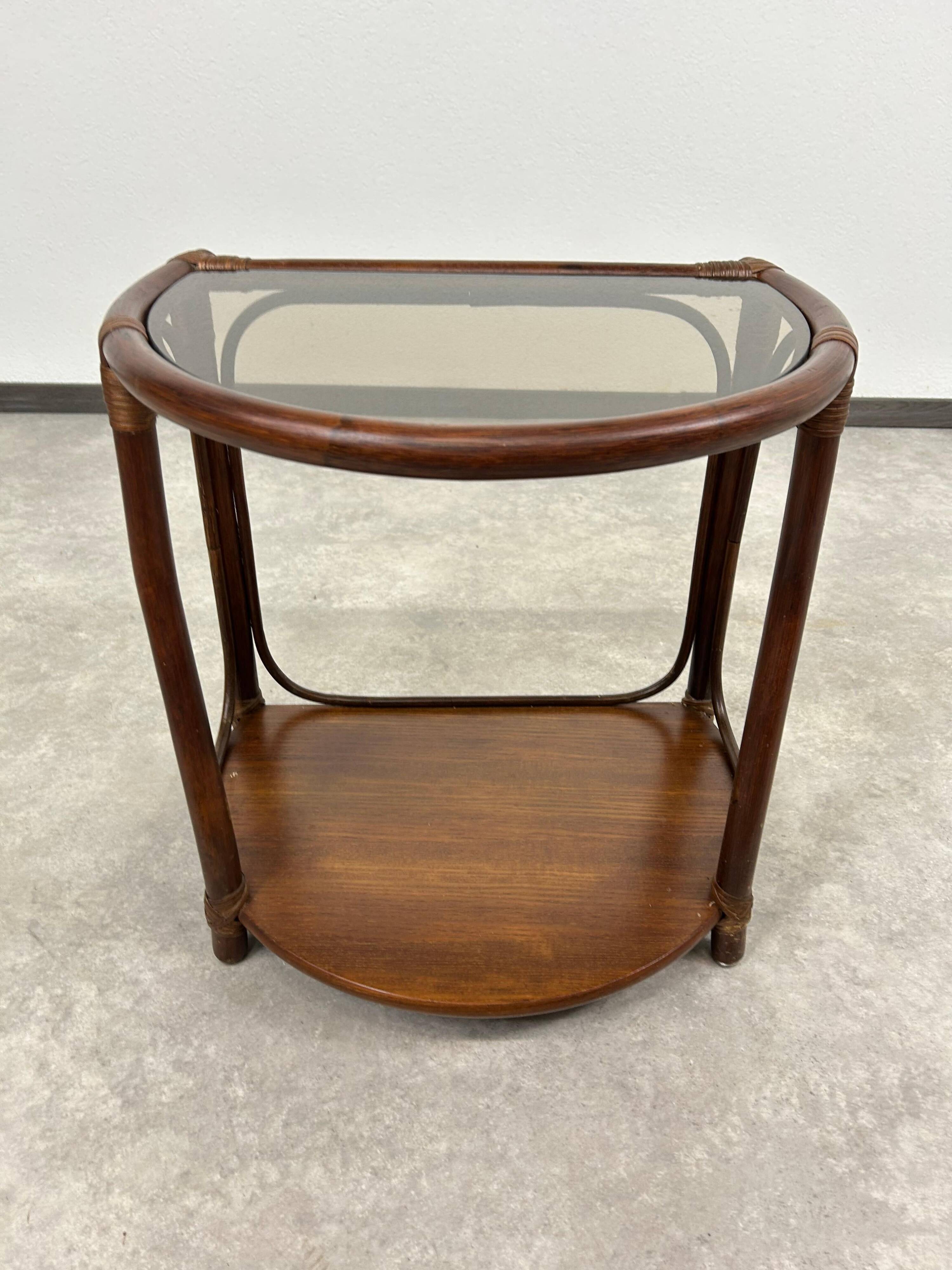 Bamboo side table in Mid-Century Modern style by Gervasoni