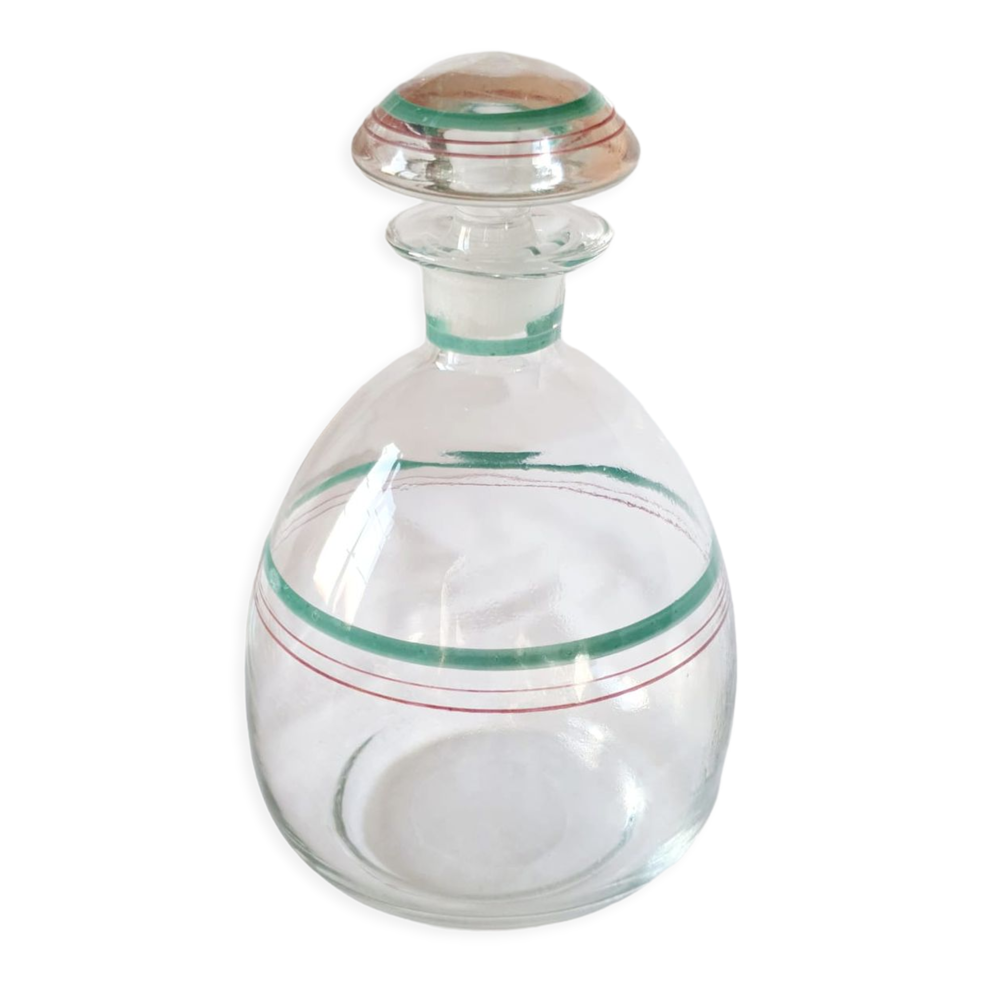 Round glass bottle decanter